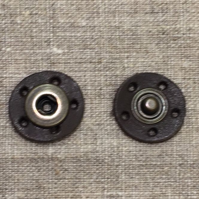 Hovedbilde Trykknapp lær - 15mm Mocca 