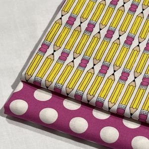 Stoffpakke - gule blyanter 2x50cm