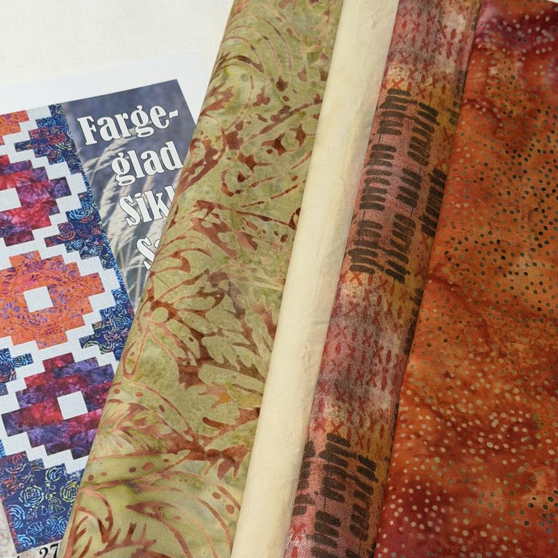 Fargeglad Sikk-Sakk  Materialpakke løper Grønn batikk