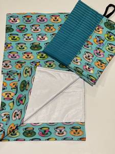 Tula Pink - kaffekopper på turkis bunn UTSOLGT