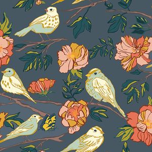 Fuglekvitter på blå bunn