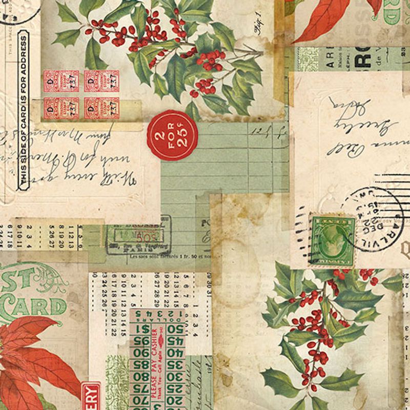  Tim Holtz - Holiday - Collage med julemotiver 35cm